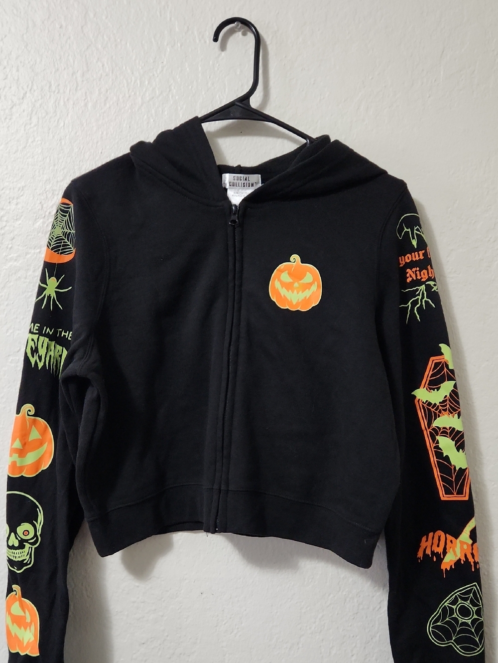 Halloween Graphic Zip Hoodie Jacket